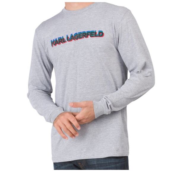 Karl Lagerfeld Paris Lettering Multidimensional Long Sleeves Tee T shirt XXLarge - Picture 9 of 9